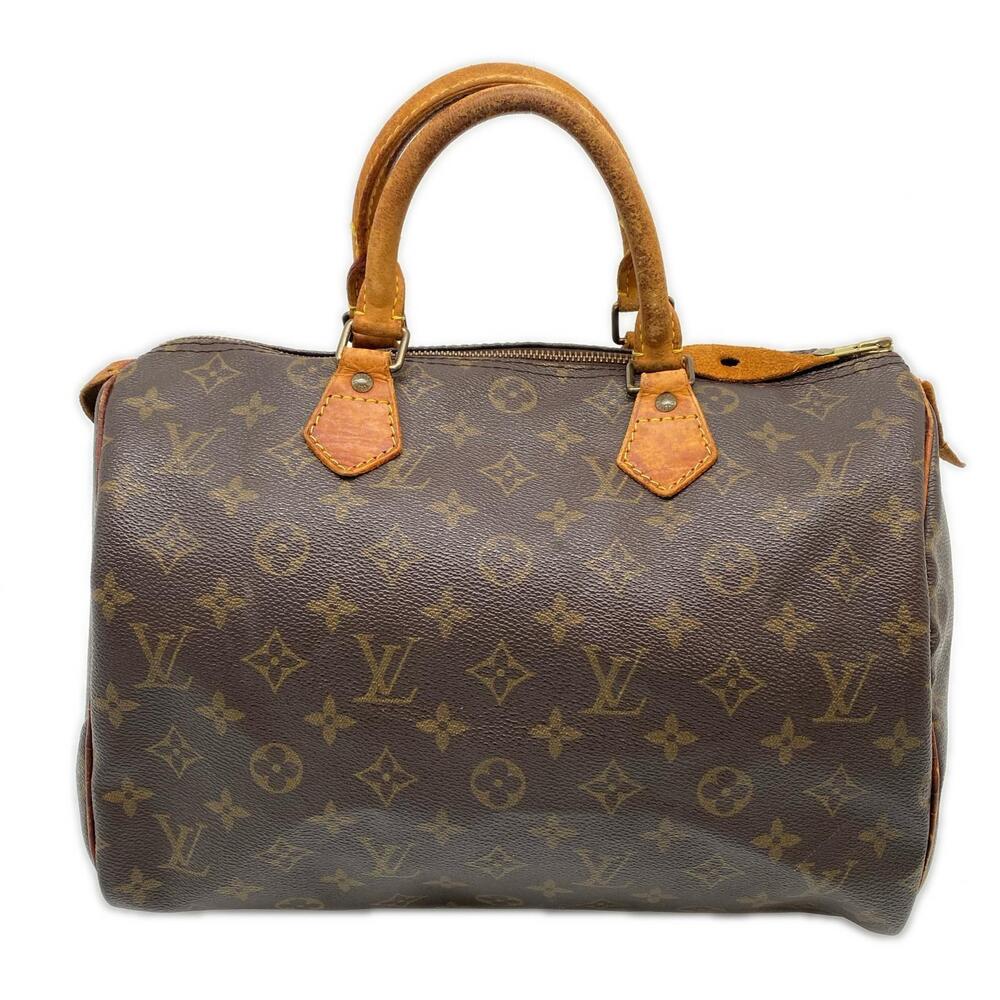 Louis Vuitton Handbag Monogram Brown Canvas Leather Speedy Brown